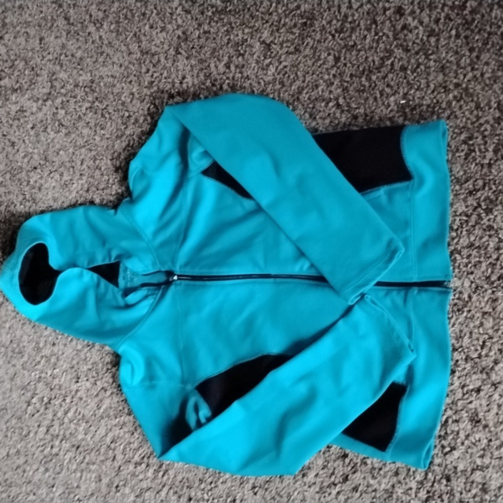 Sweat suit. Blue and Black-activewear, hooded sweat suit
